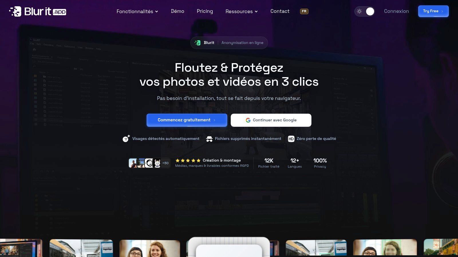 Blurit — application privacy-first pour flouter l'arrière-plan