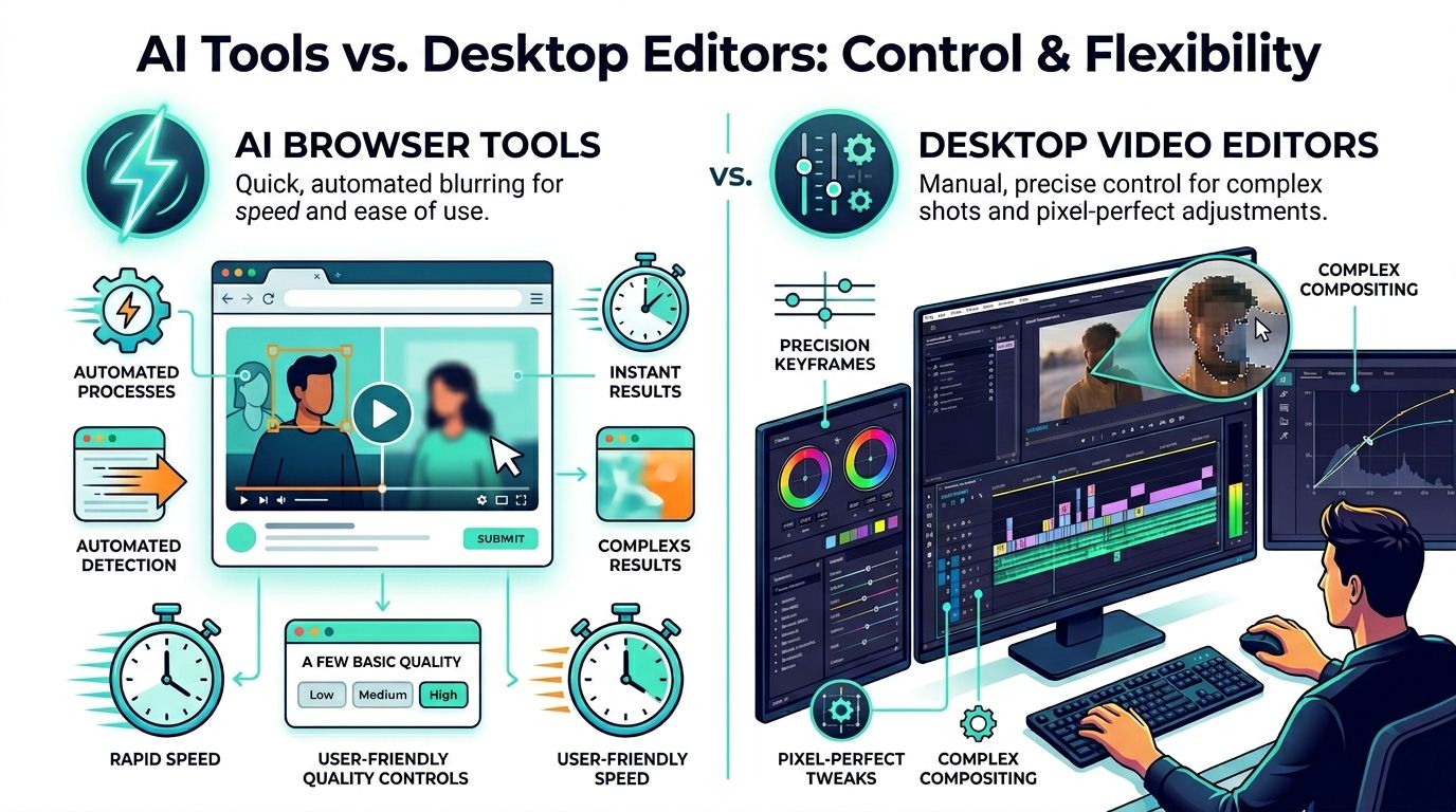 Comparaison outils navigateur et montage pro