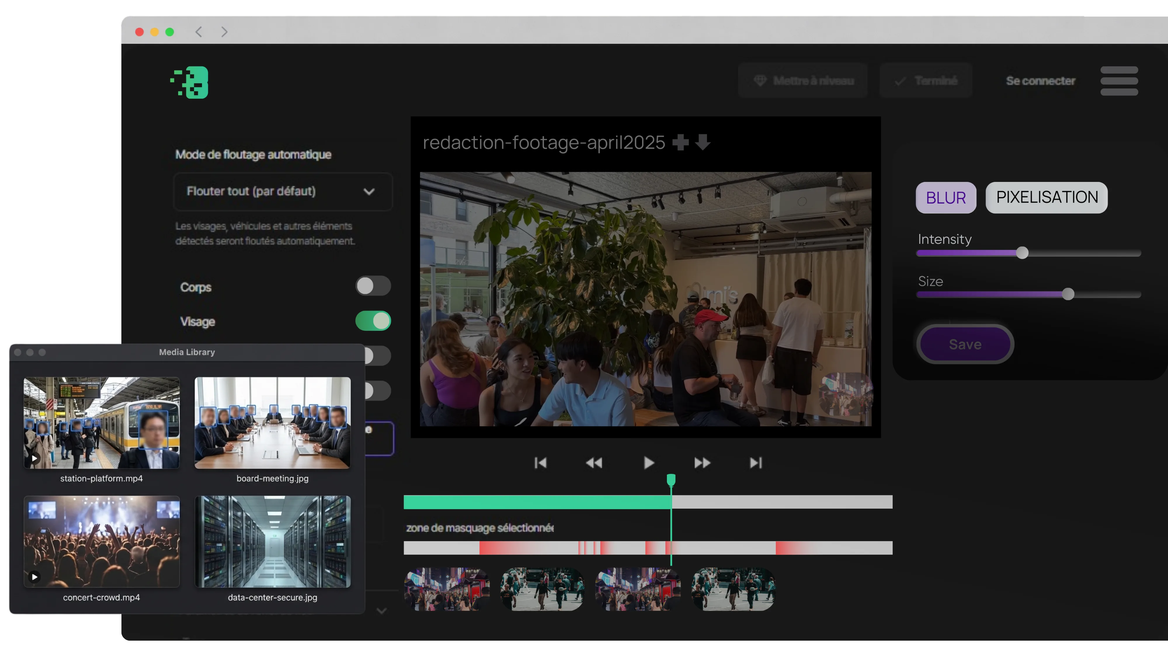 Interface Blurit Entreprise